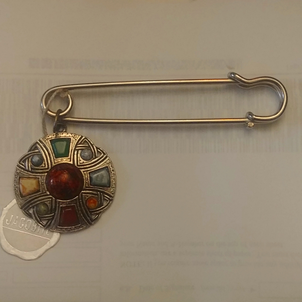 Jacobite Scotland Skirt/ Scarf Pin with Agate Pendant